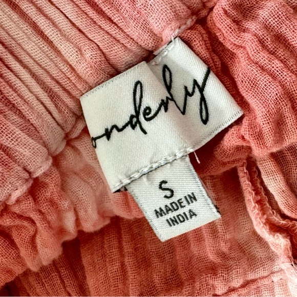 NWT Wide leg cropped gauzy beach palazzo pants - Picture 5 of 5